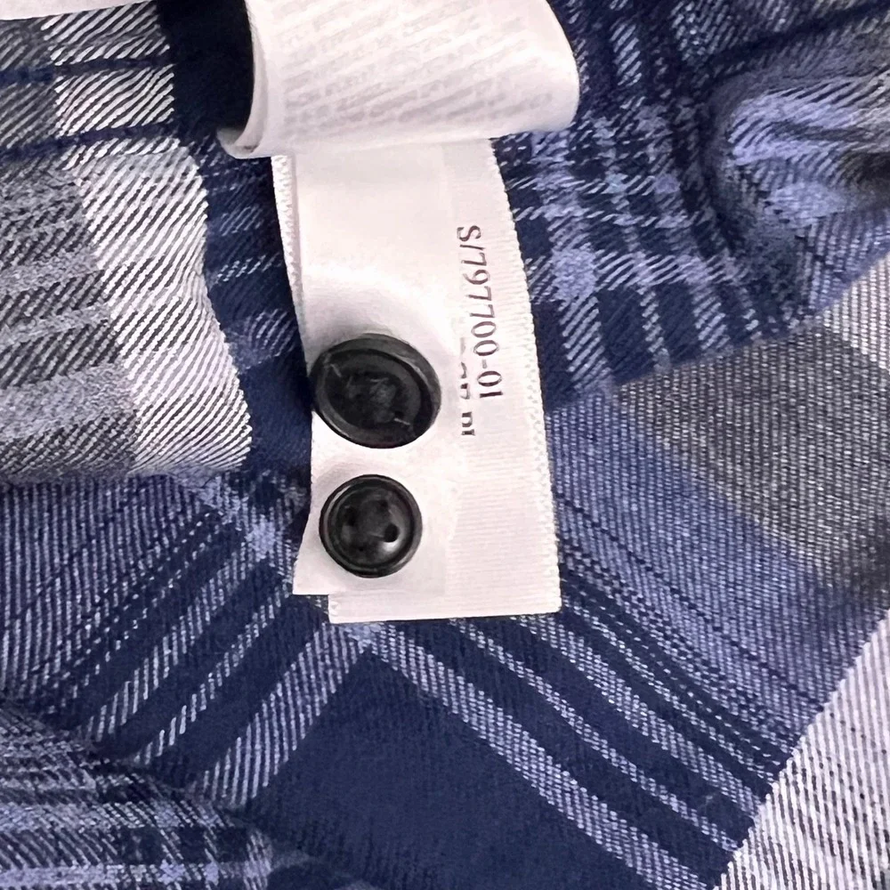 Banana Republic Luxe Flannel Shirt Mens XL Blue Plaid Exc Long Sleeve Cotton